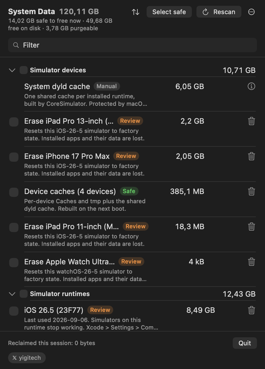 SysDataMenu screenshot