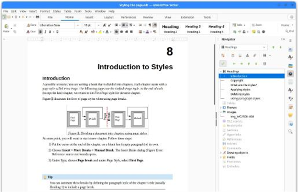 LibreOffice Writer 界面
