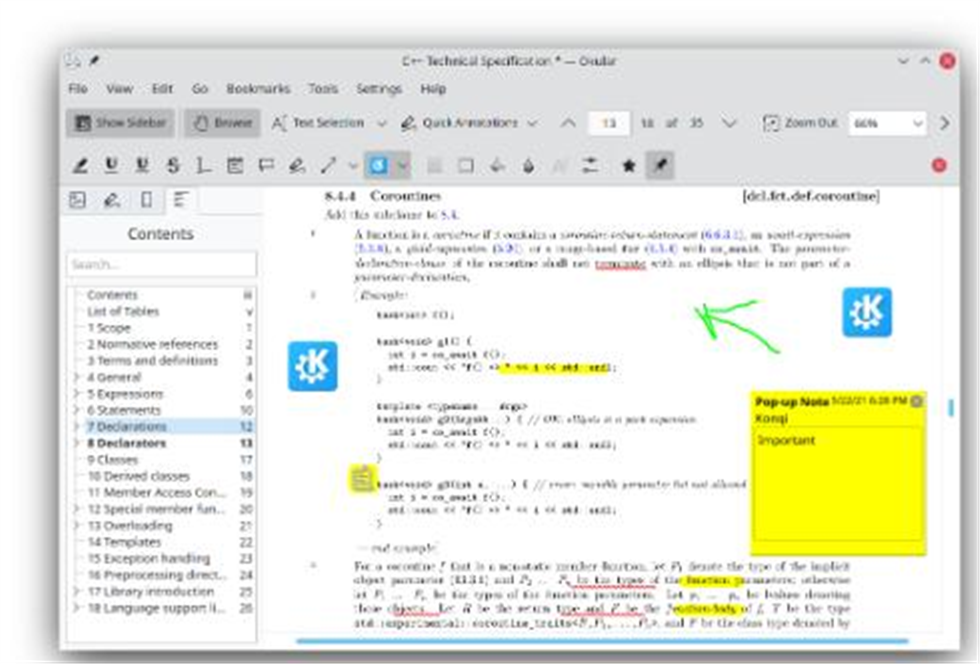 Okular screenshot