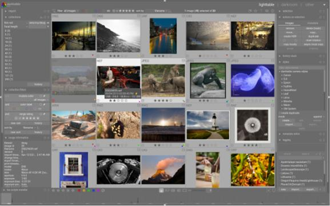 darktable screenshot