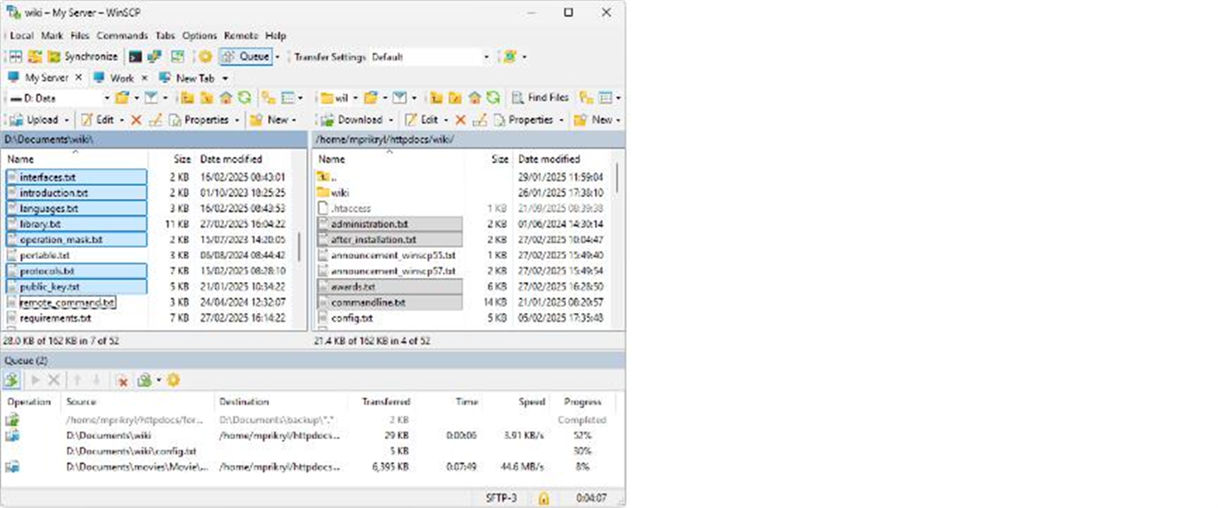 WinSCP screenshot